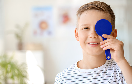 Young boy participating in myopia management treatment at Somerset in North Brunswick, NJ